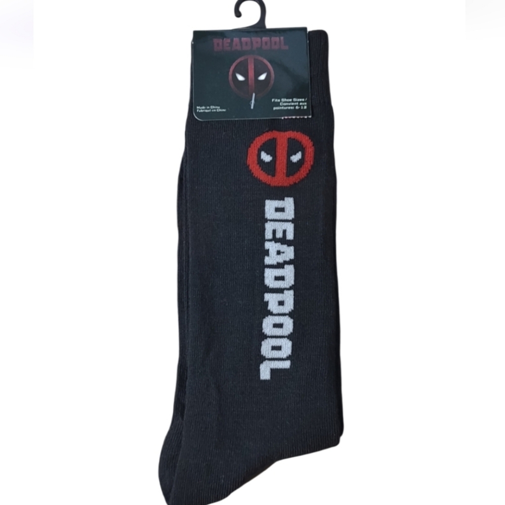 New Marvel Deadpool Crew Socks - Unisex Bundle And Save